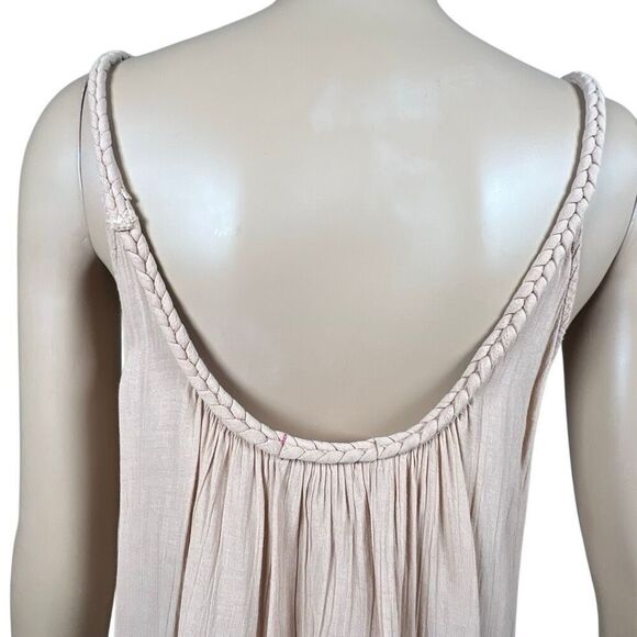 Lisa Curran Blush Pink Maxi Dress Braided Strap Flowy Boho Resort Wear Size S/M - Picture 9 of 13